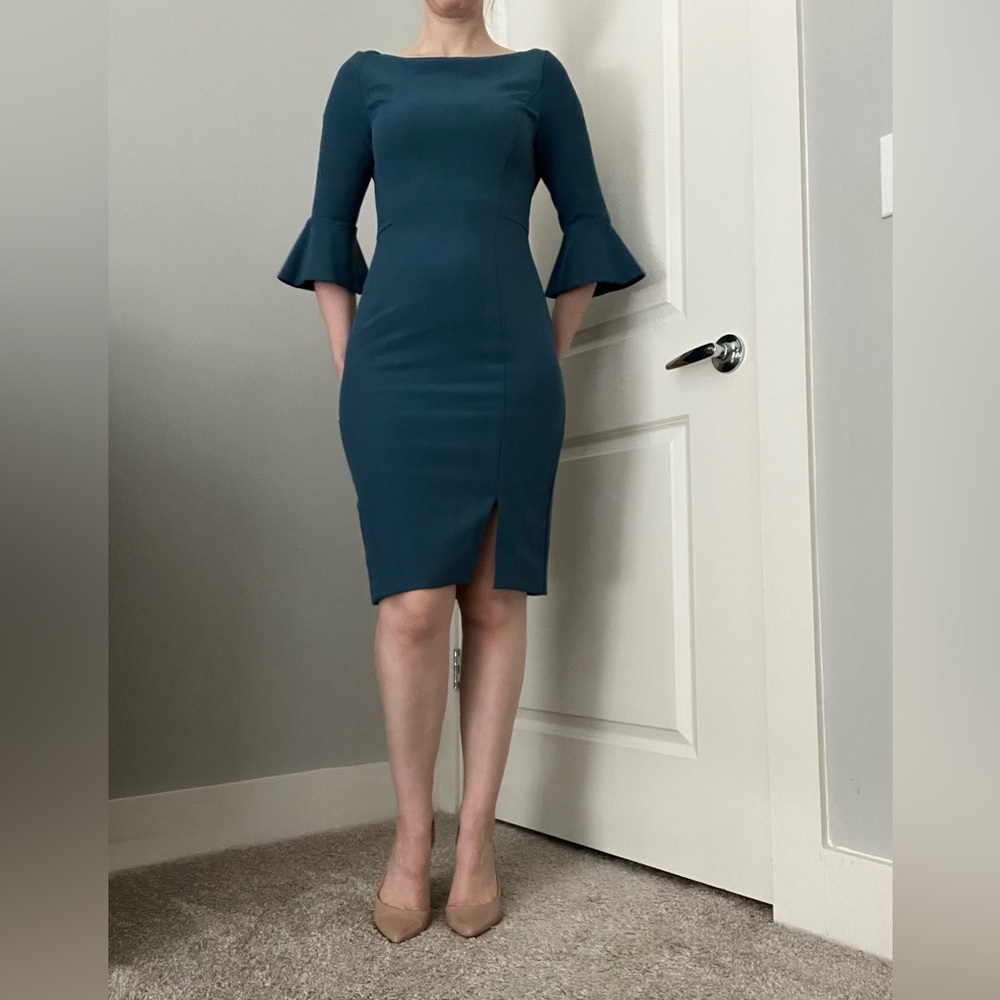 White House Black Market Teal Pencil Dress